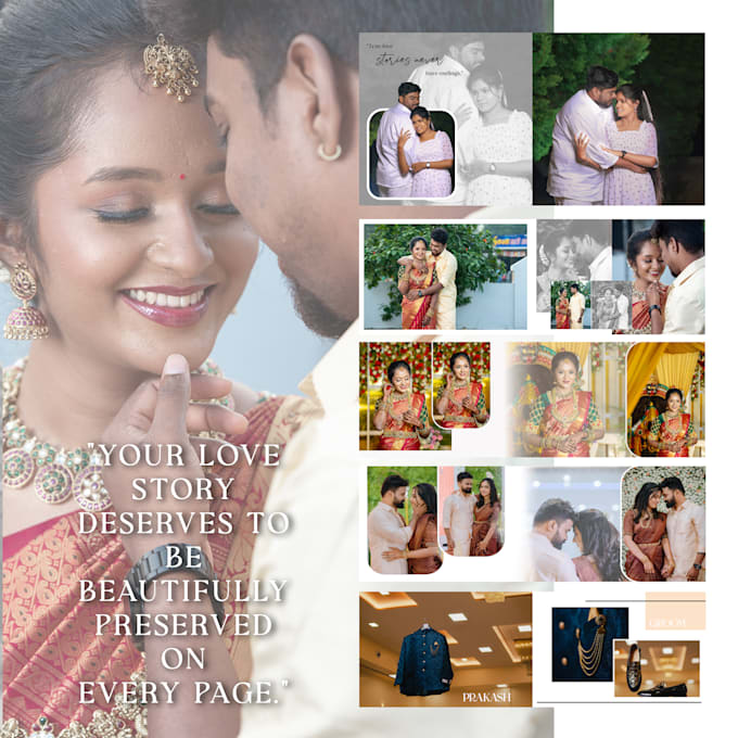 wedding album design with story based layout