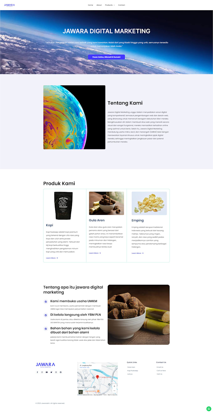 a fast one page landing site for your small business with free hosting setup