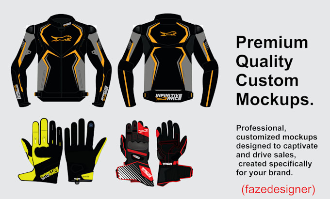 custom motorbike clothing mockups jackets suits gloves more