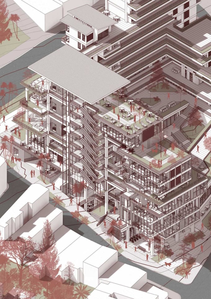 create stunning axonometric architecture drawing