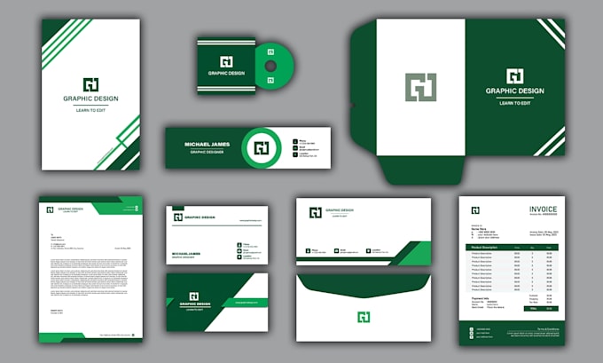 design minimal business cards, logo, and full stationery