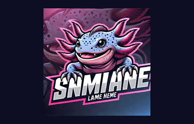 do creative axolotl head esport mascot logo for your company