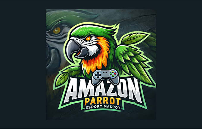 design awesome amazon parrot mascot logo with express delivery