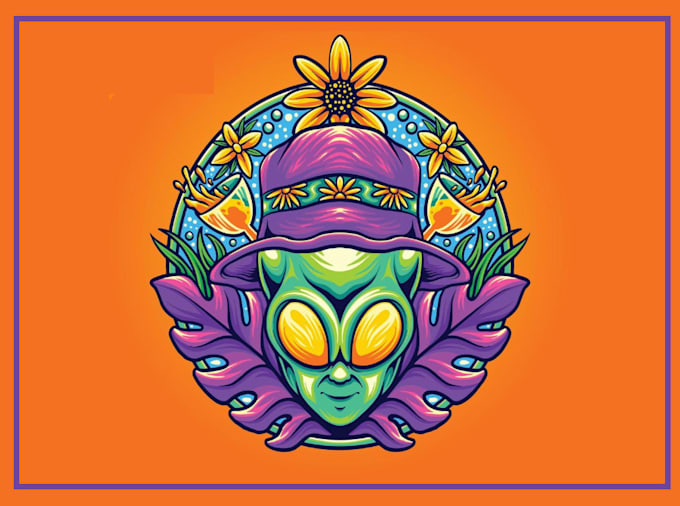 do modern trippy psychedelic logo design