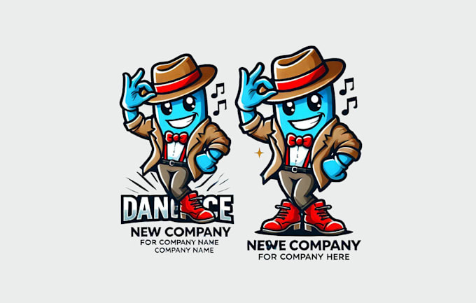 design dance mascot logo  very fast with super color