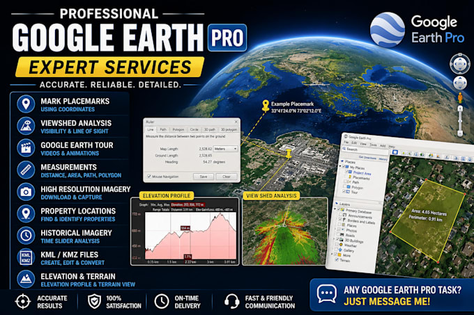 do professional google earth pro, gis mapping and spatial analysis