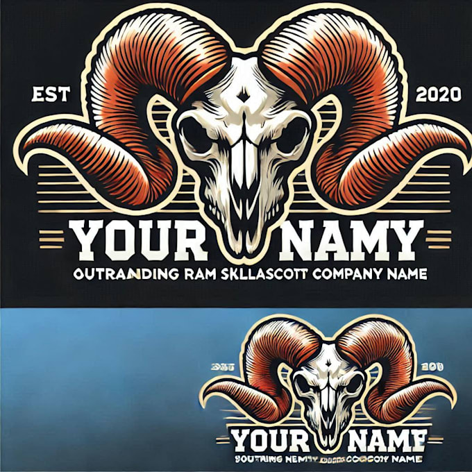 do outstanding ram skull mascot logo with express delivery
