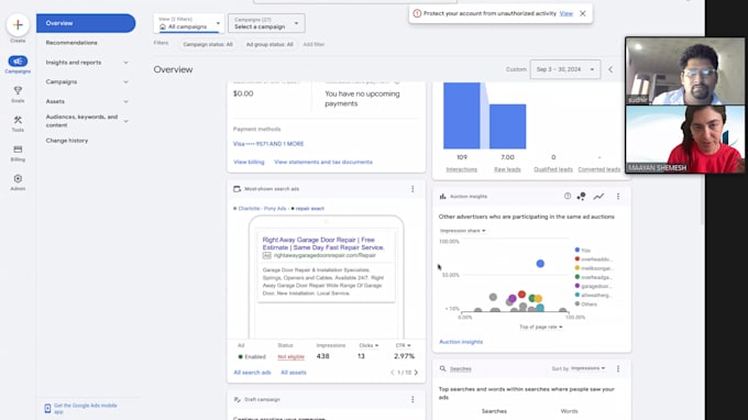 provide live youtube ads training
