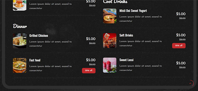 website development or redesign for your restaurant or cafe