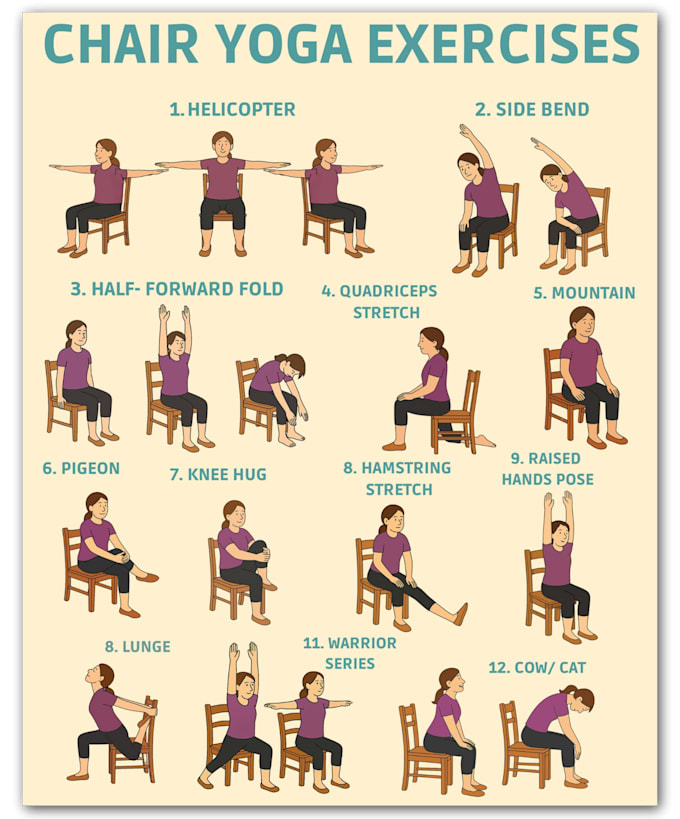 create exercise, workout, yoga, medical and physiotherapy illustrations