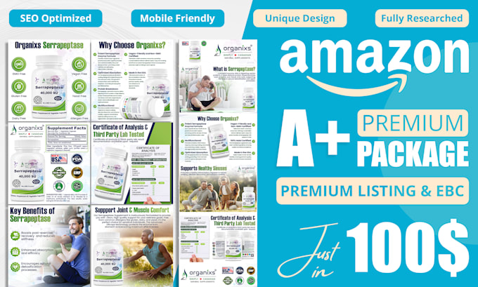 design professional amazon ebc or a plus content and amazon listing images
