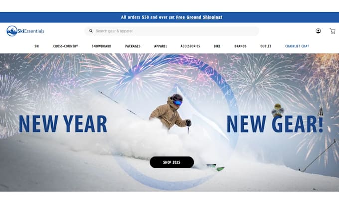 design luxury skis store snowboard shopify store ski shop website snowgear store
