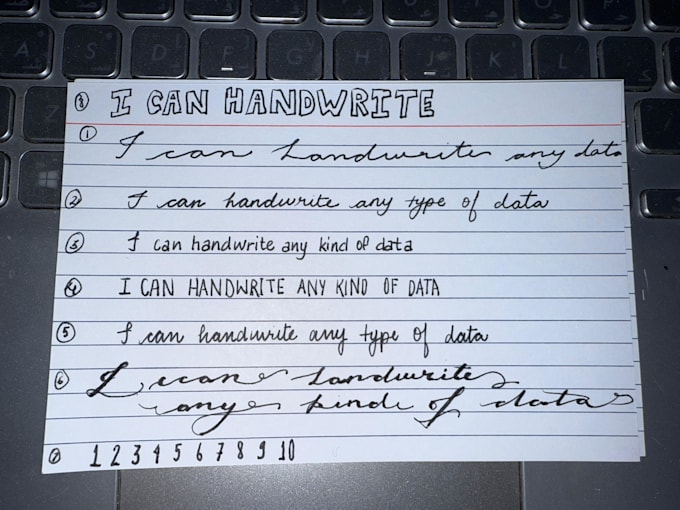 provide professional handwriting services for any data