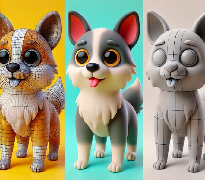 make your pet to 3d model for 3d printing or animation