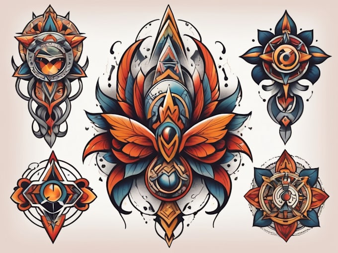 create any design in flash traditional tattoo style
