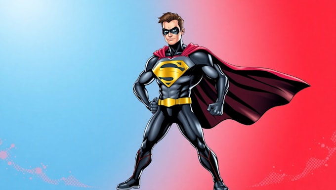 draw comic superhero pop art portrait