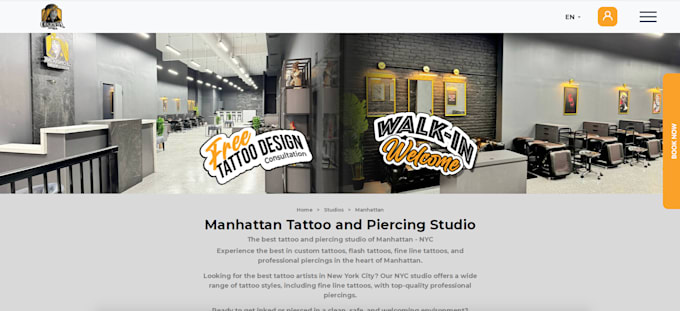 tattoo artist appointment booking website