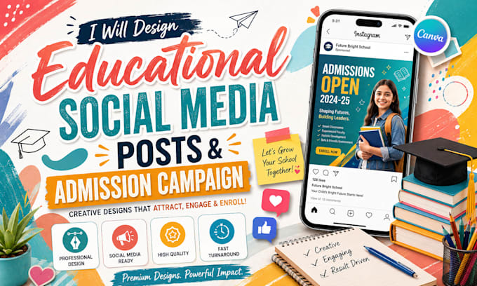 design educational social media posts and admission campaign