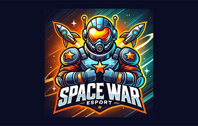 do creative space war mascot logo with express delivery