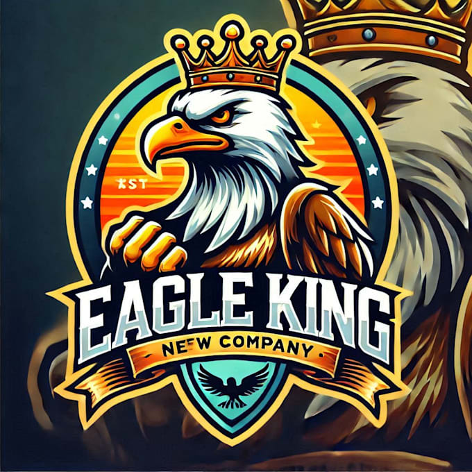 do make eagle king mascot logo design 1 day delivery