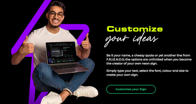 design neon shopify store, neon sign store, neon light, neon website