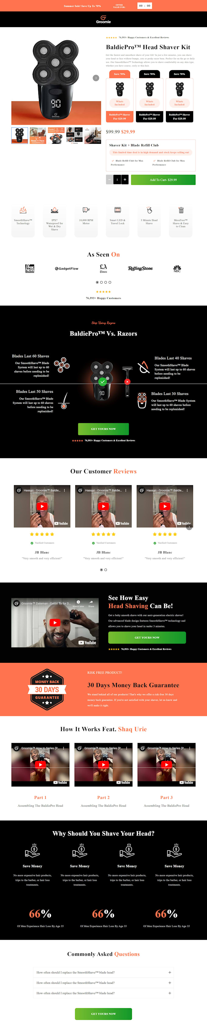 design shopify one product store or landing page by pagefly, replo, gempages