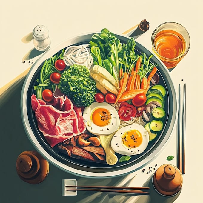 digital food illustration creation