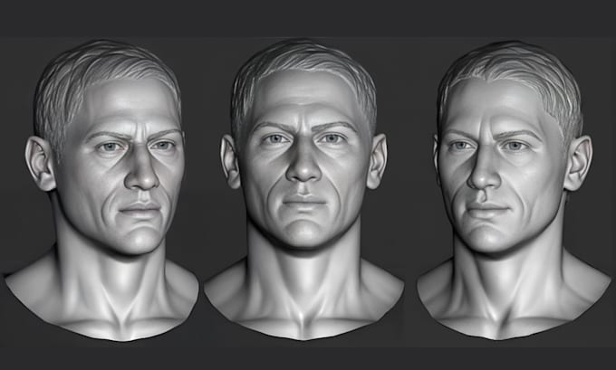 sculpt realistic 3d head 3d face model 3d full body bust model for 3d printing
