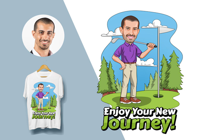 draw custom cartoon design for tshirt retirement