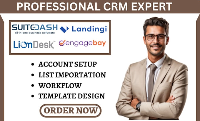Setup suitedash liondesk mothernode crm engagebay landingi close crm ...