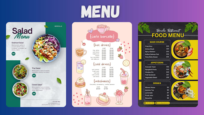 deliver high quality editable menu designs for any business