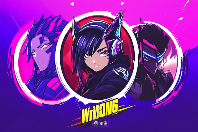 design custom anime logo vtuber for gaming and streamers