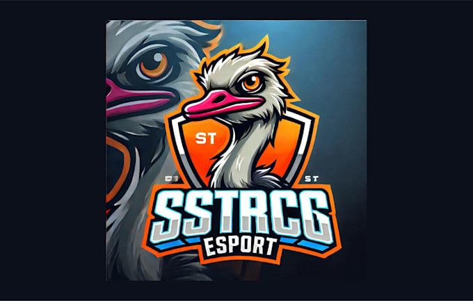 create unique ostrich mascot logo with my creative thinking