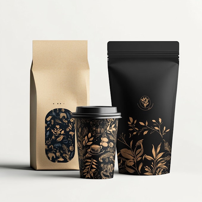 custom coffee packaging, bag, label and pouch design