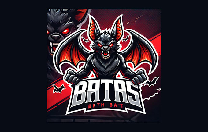 create modern angry bat mascot logo with my own creativity