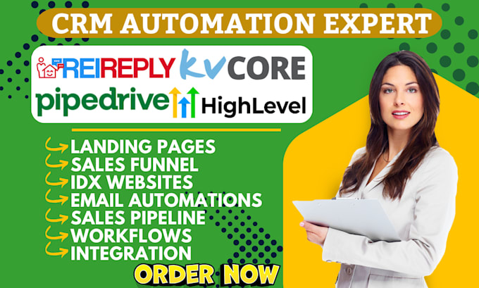 pipedrive crm campaign bitrix24 workflow rei reply kvcore gohighlevel automation