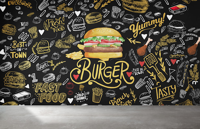 creat mural, doodle wall art for home, office and restaurant