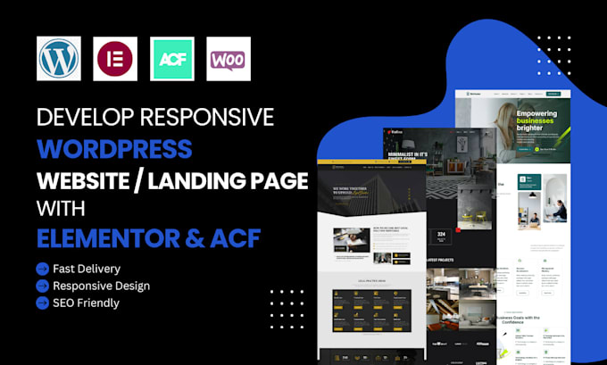 develop dynamic wordpress website using elementor pro and acf pro