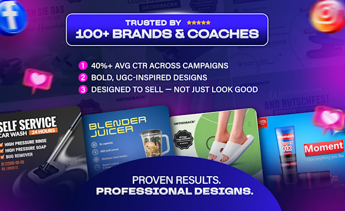 design high converting ad creatives, social media ads, and amazon listing images