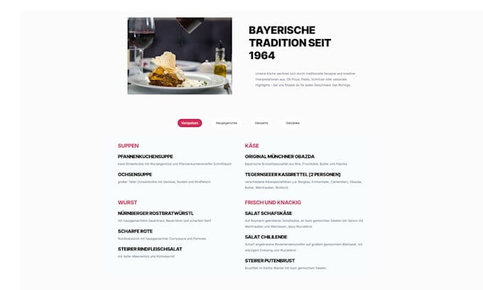 create your restaurant website homepage for your gastronomy