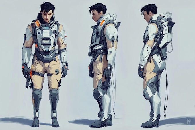create scifi or cyberpunk character artwork