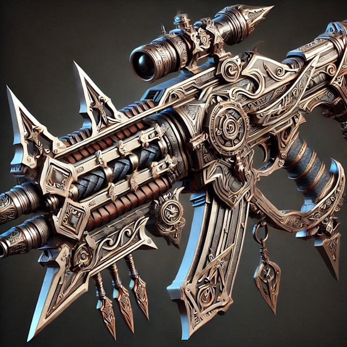 design weapons for 3d print and games for you