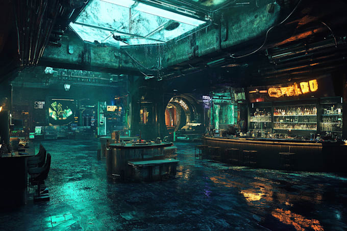 design cyberpunk futuristic city illustration