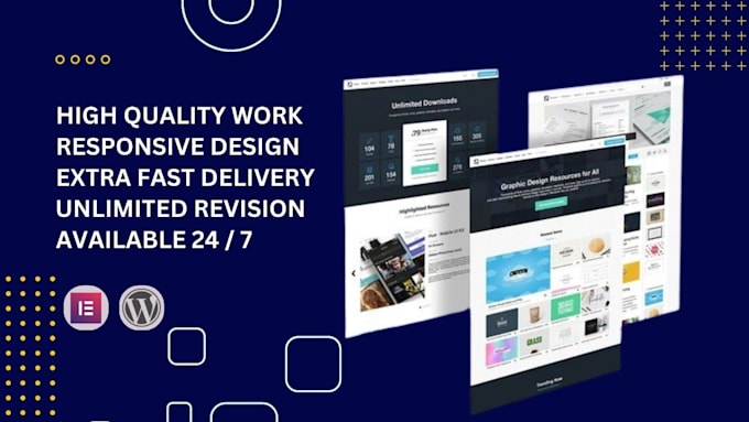 develop modern website design with elementor pro