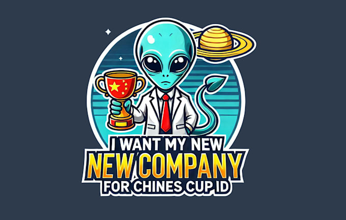 design chines cupid alien mascot logo with express deliver