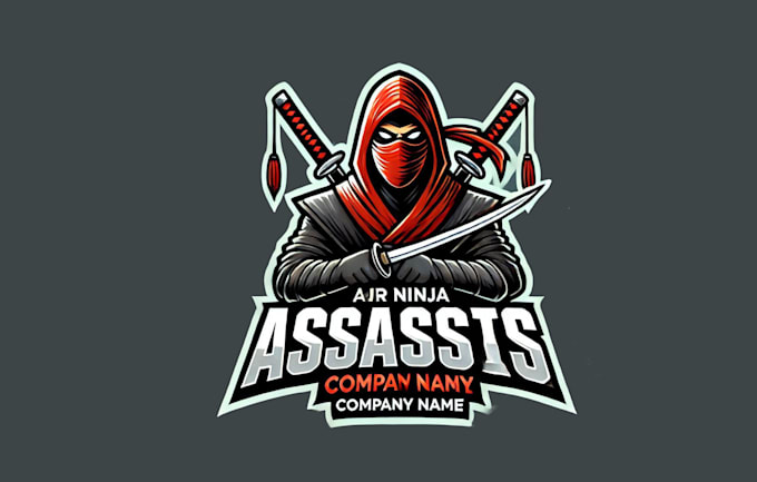 design awesome ninja assassin mascot logo only 15 hours