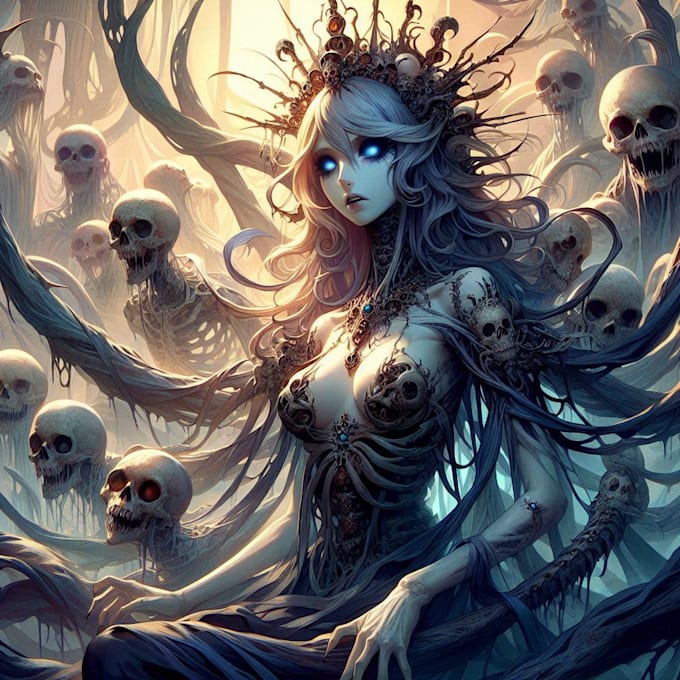 make fantasy horror villain character art