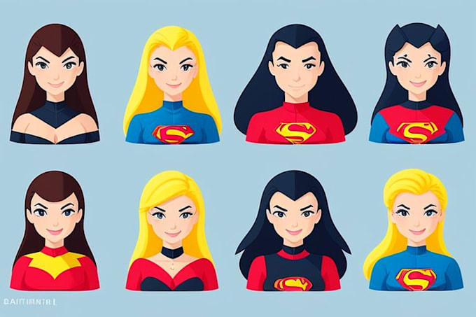 do a cartoon character superhero portrait