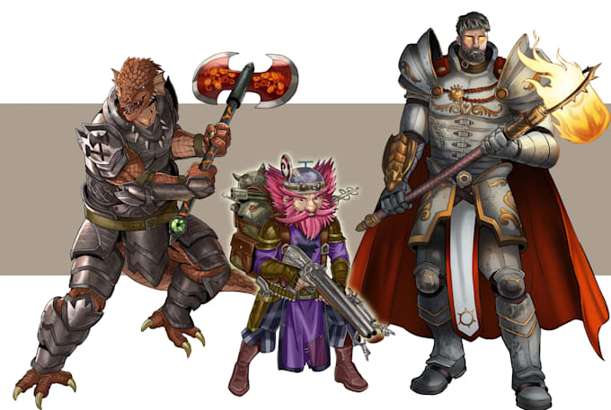 draw dnd character design and illustration