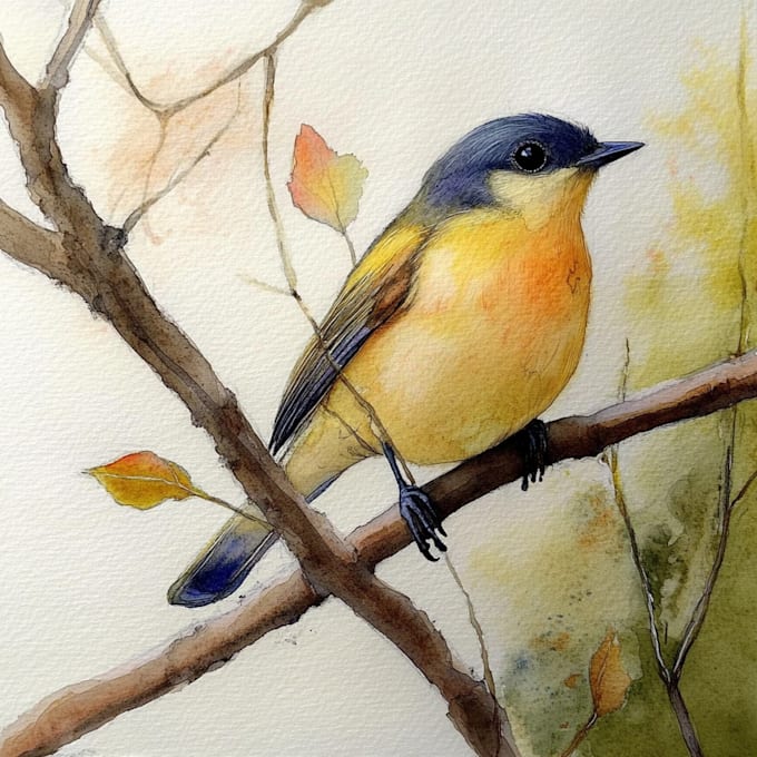paint beautiful birds in watercolor